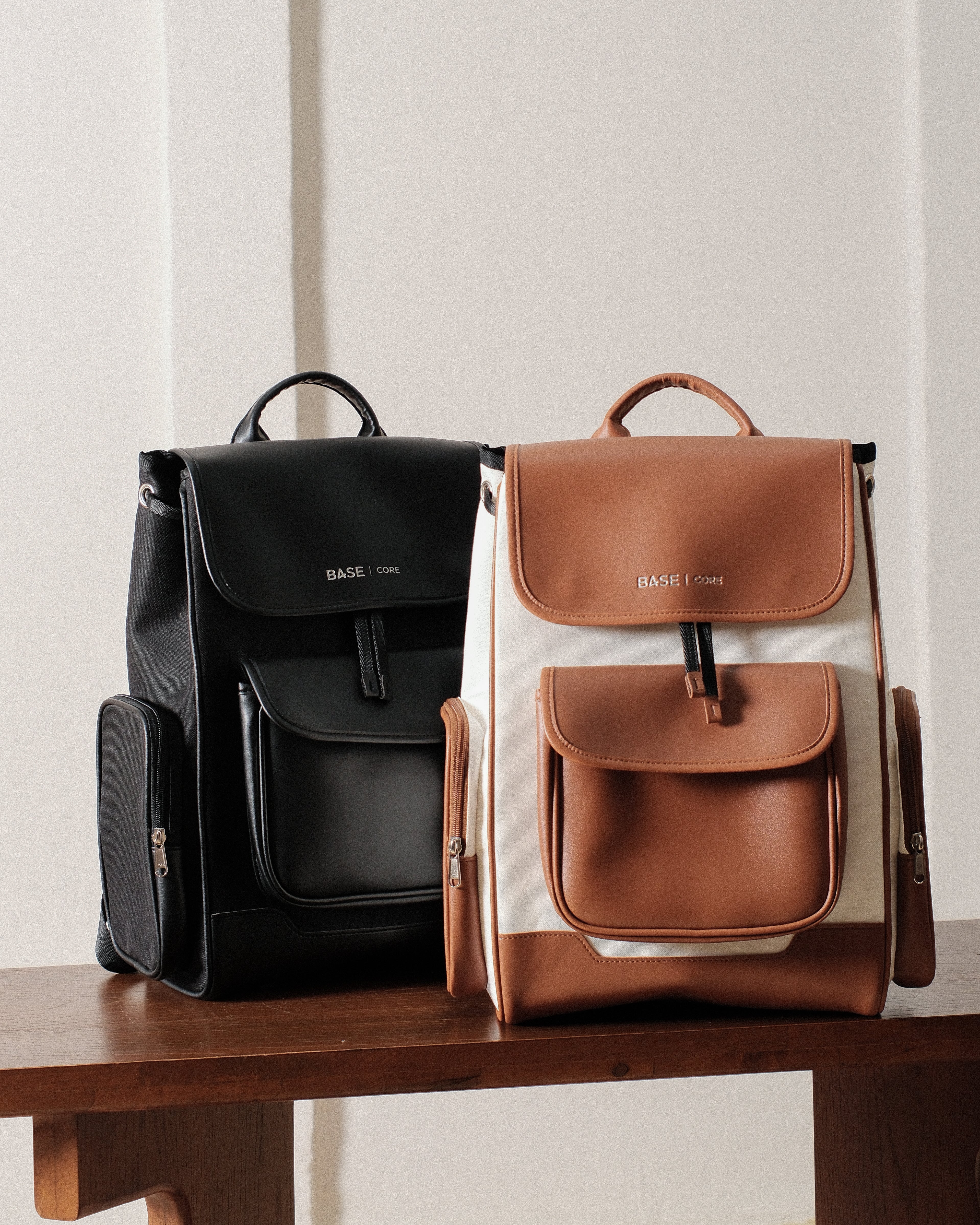Multi Envelope Flap Backpacks Largre - Saddle Brown