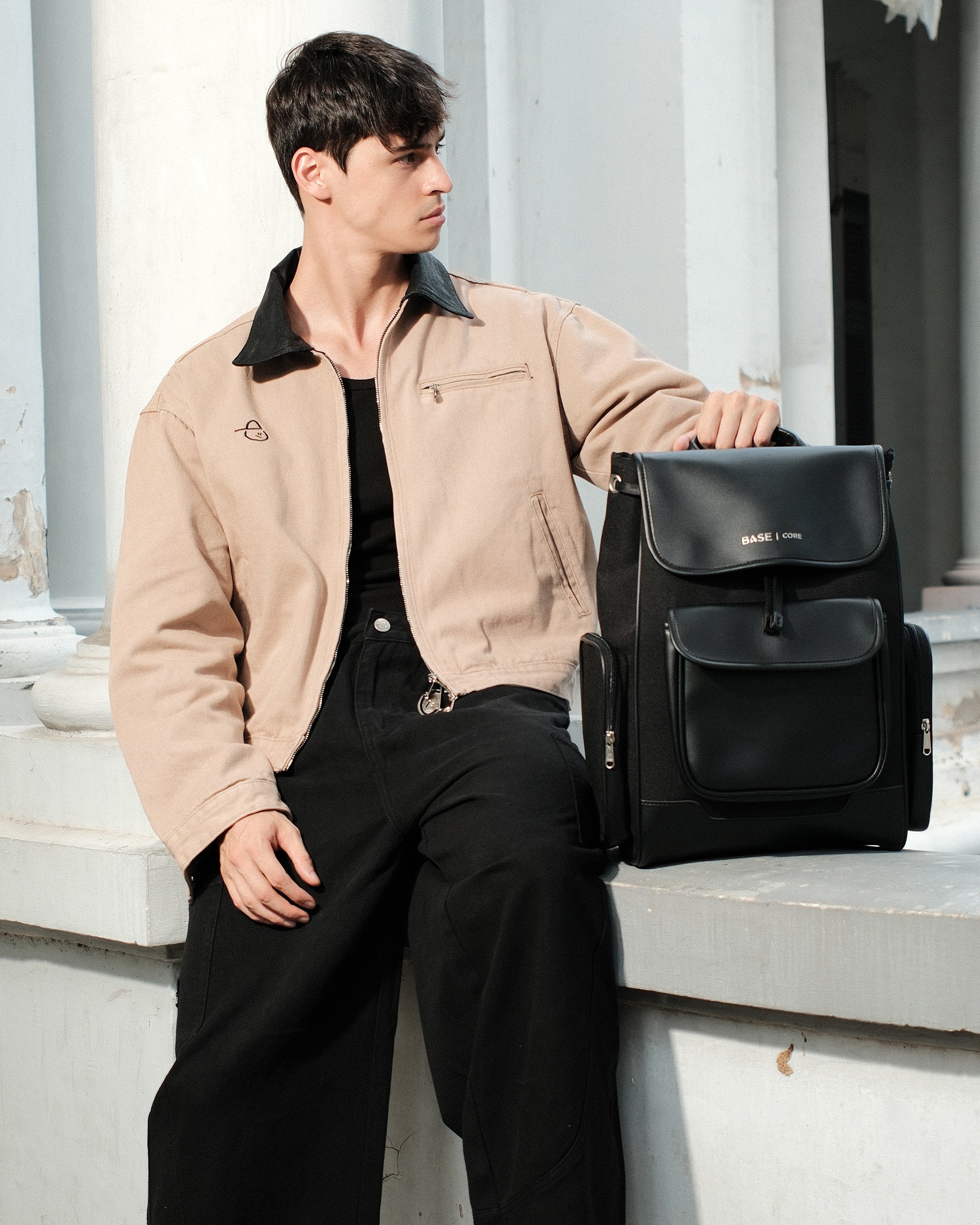 Multi Envelope Flap Backpacks Largre - Black