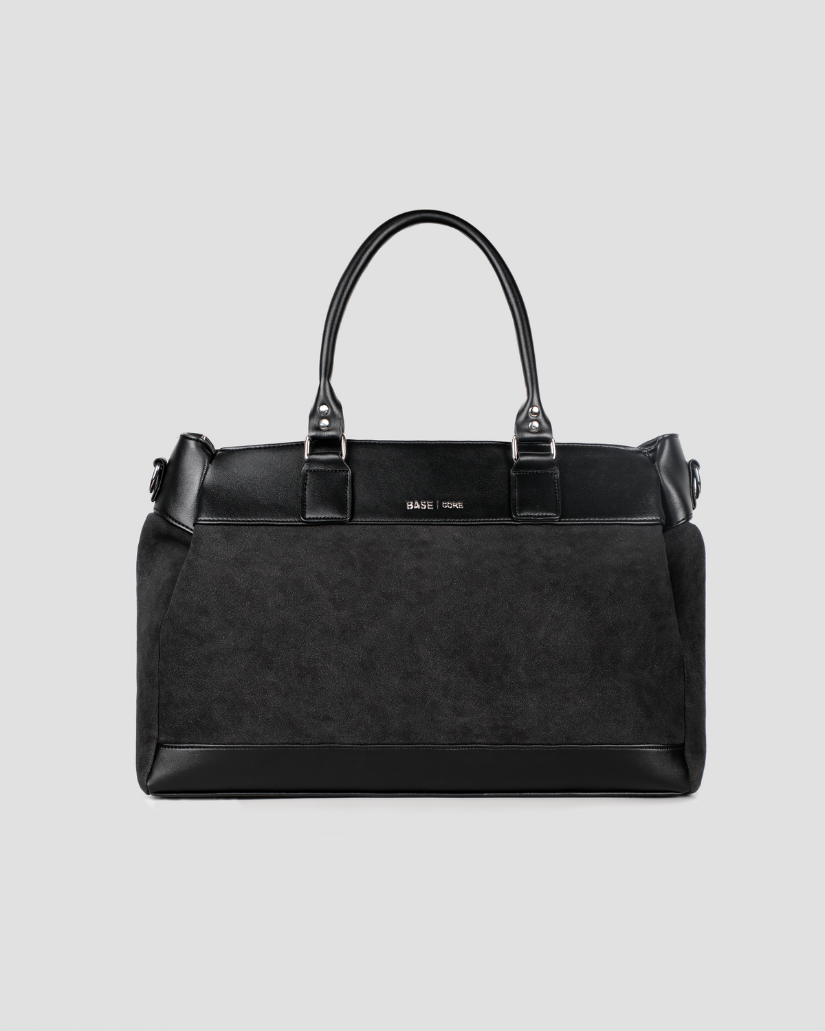 Contrast Suede Tote - Stealth Black