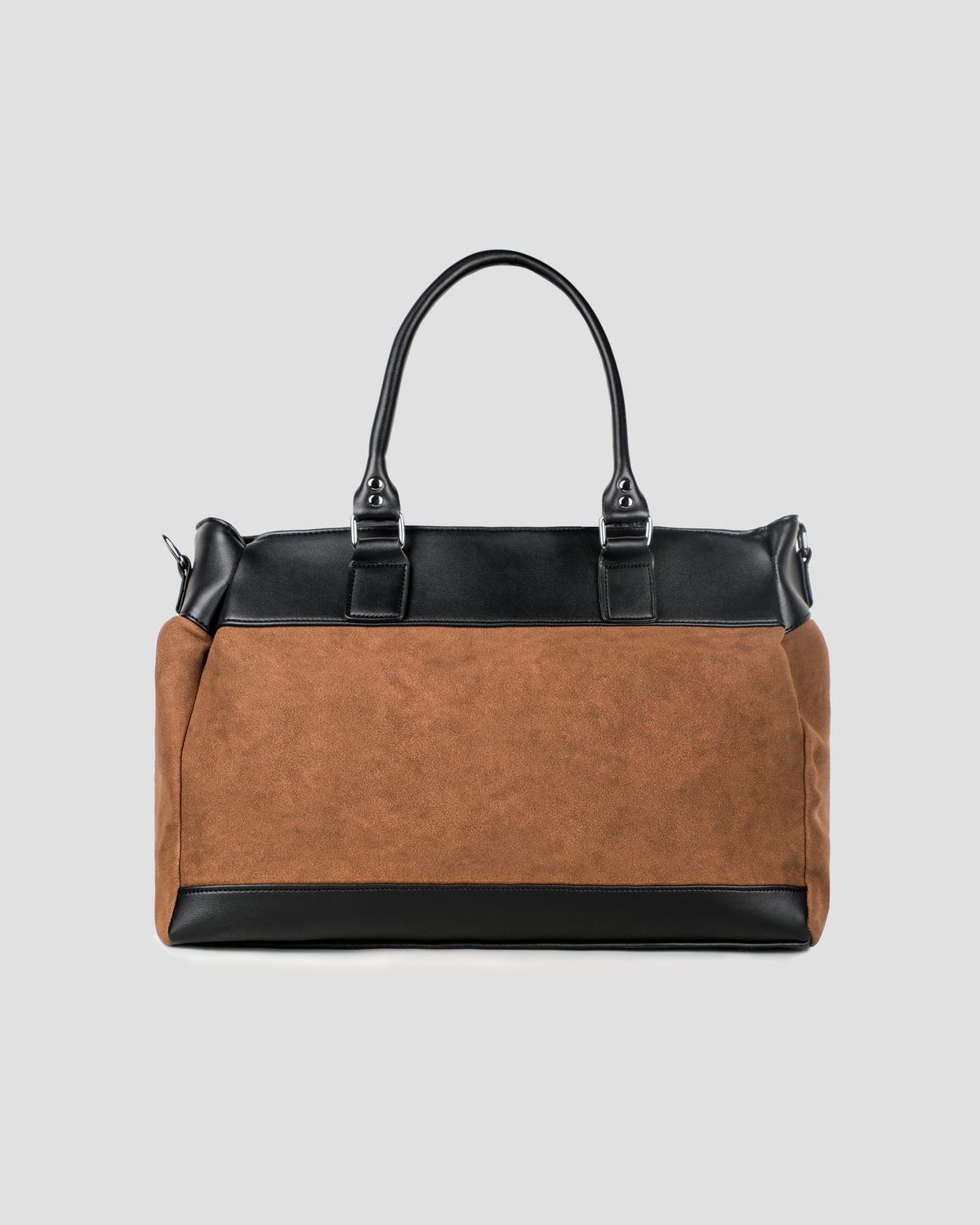 Contrast Suede Tote - Tobacco Brown