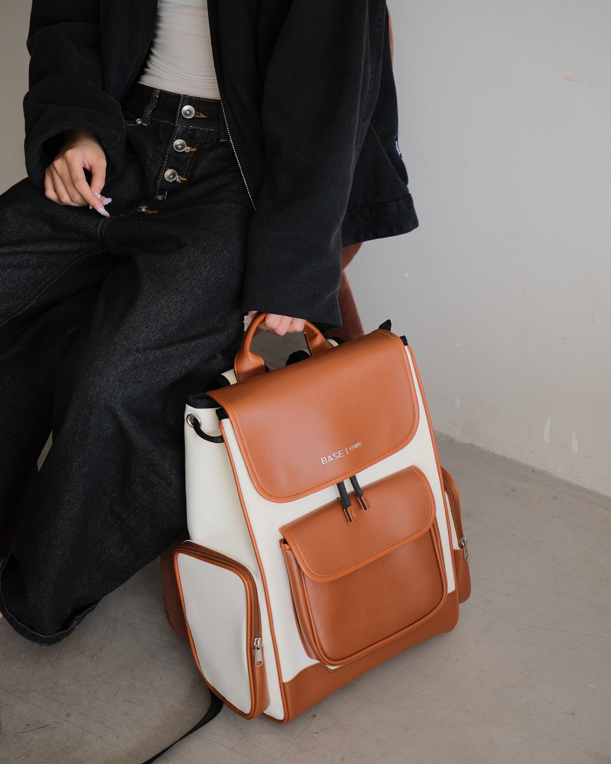 Multi Envelope Flap Backpacks Largre - Saddle Brown