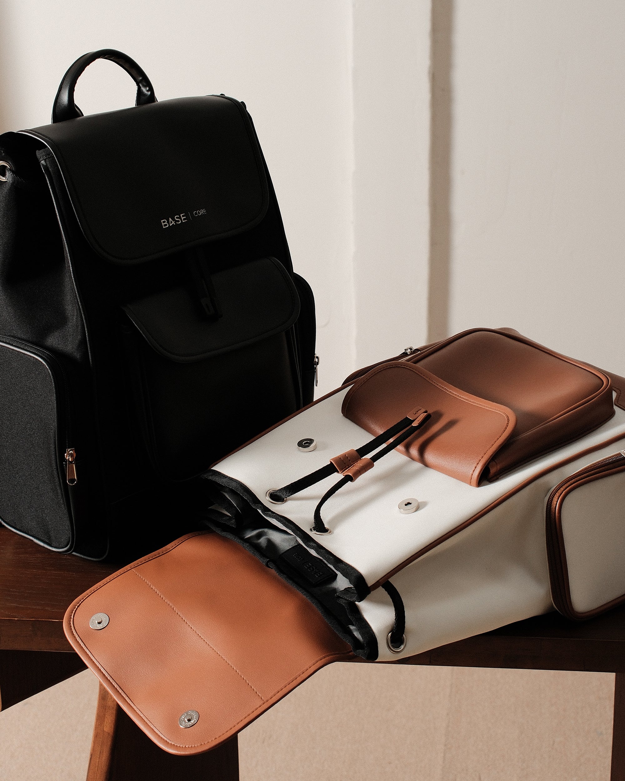 Multi Envelope Flap Backpacks Largre - Saddle Brown