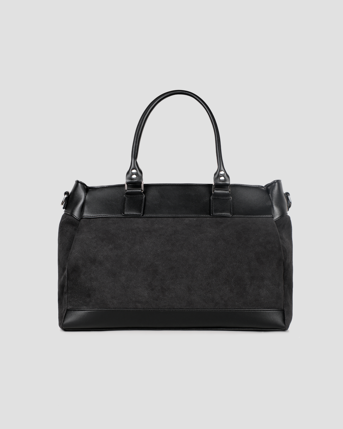 Contrast Suede Tote - Stealth Black